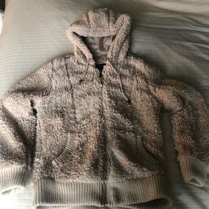 Fuzzy zip up jacket